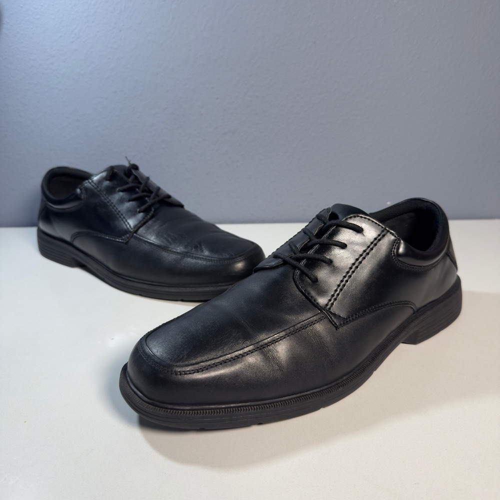 Nunn‎ Bush Bicycle Toe Oxford Mens 12M Black Excellent Leather Lace Up 81822-101